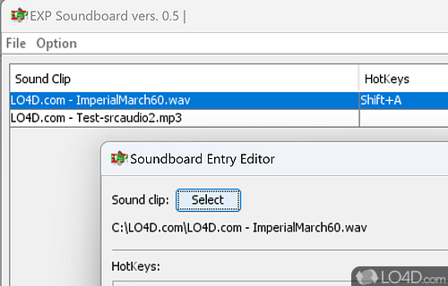 Portability at its finest - Screenshot of EXP Soundboard