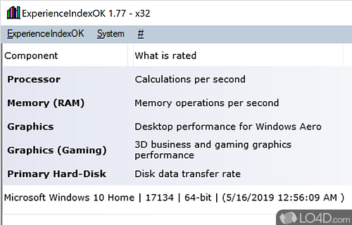 The benefits of portability - Screenshot of ExperienceIndexOK