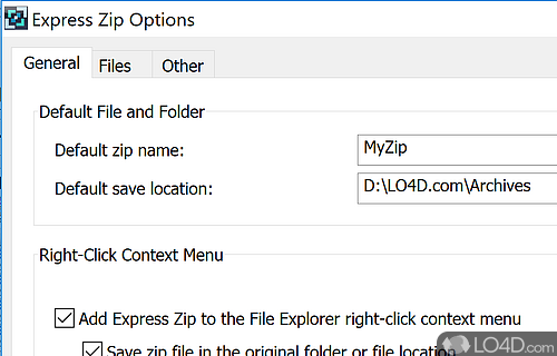 Open RAR, ZIP or create big ZIP archives - Screenshot of Express Zip