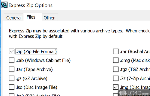 Zip Software to Compress Files & Folders Easily for PC - Screenshot of Express Zip