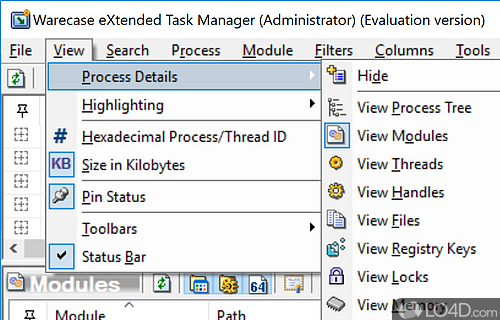 User interface - Screenshot of eXtended Task Manager