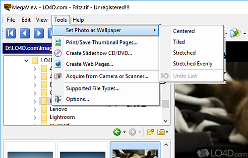 Image viewing and editing features - Screenshot of MegaView