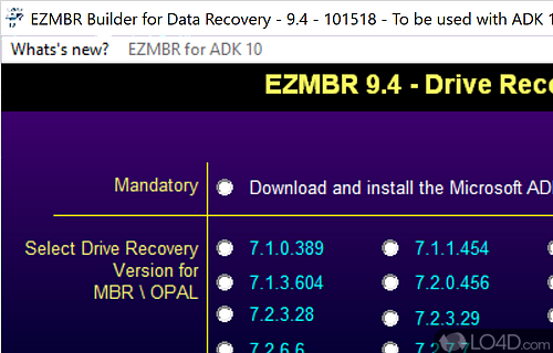 User interface - Screenshot of EZ Tool Series of Utilities