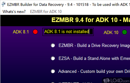 Makes use of the Windows ADK to create data recovery tools with custom features - Screenshot of EZ Tool Series of Utilities