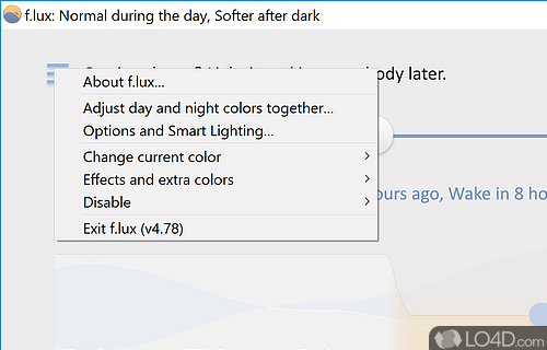 User interface - Screenshot of f.lux