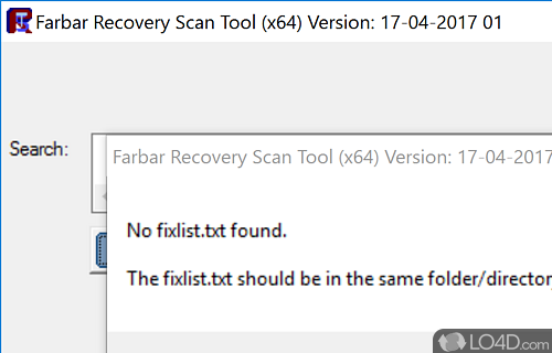 Swiftly find, remove or fix malware issues on your computer - Screenshot of Farbar Recovery Scan Tool