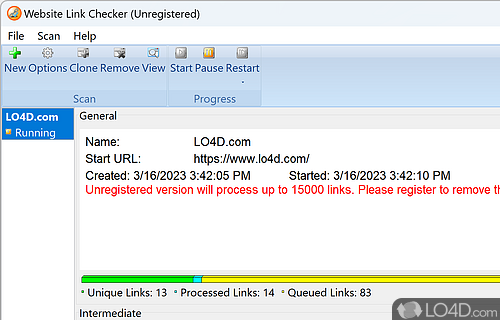 Check all the links on a certain website, starting from a specific URL - Screenshot of Website Link Checker