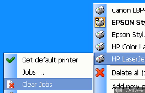 Screenshot of Fast Printer Chooser - Quickly and conveniently switch the active printer using a tray popup menu