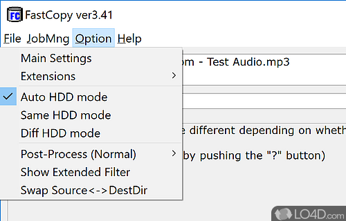 The advantages of being portable - Screenshot of FastCopy