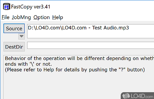 Copy or move files from one location to another, sync data, and carry out secure deletion actions - Screenshot of FastCopy