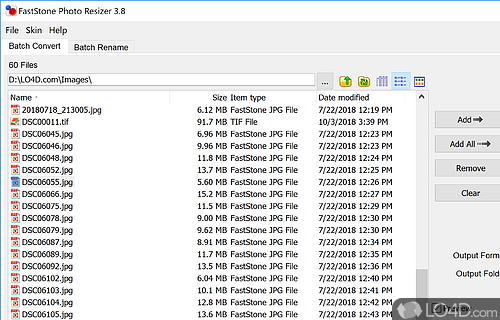 Convert and rename images - Screenshot of FastStone Photo Resizer