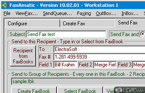 Screenshot of FaxMail - Software solution that enables people or companies to send and receive faxes using modems and the Internet