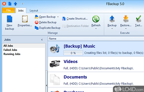 Screenshot of FBackup - It protects important data by backing it up automatically to any USB/Firewire device