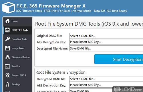 Neatly organized interface - Screenshot of F.C.E. 365 Firmware Manager