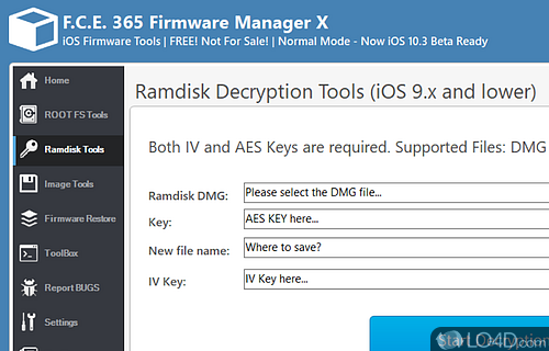 IOS firmware management tool - Screenshot of F.C.E. 365 Firmware Manager