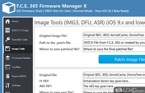 Comprehensive toolbox - Screenshot of F.C.E. 365 Firmware Manager