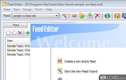 Screenshot of Feed Editor - User interface