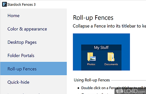 Section off your desktop - Screenshot of Fences