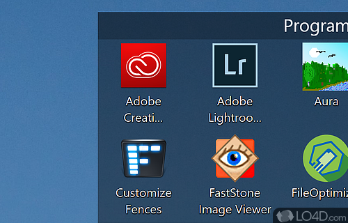 Efficiently organize the icons on desktop using containers that can be easily resized - Screenshot of Fences