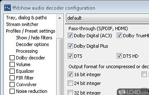 FFDShow (all-in-one codec) 64bit Screenshot