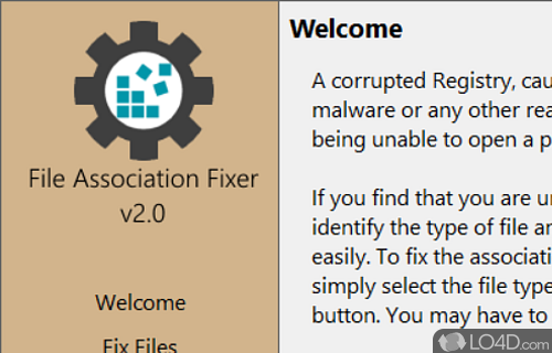 User interface - Screenshot of File Association Fixer