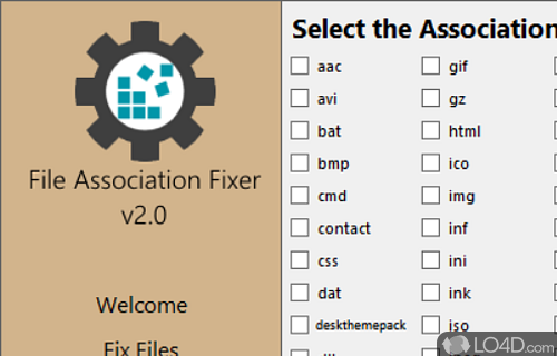 Repair file associations on computer when the Windows Registry has been corrupted by third-party software - Screenshot of File Association Fixer