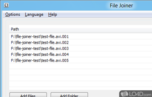 Screenshot of File Joiner - Tiny app in order to bind all sorts of files, regardless of their size, into an executable instantly launch
