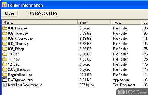 File Organiser Screenshot