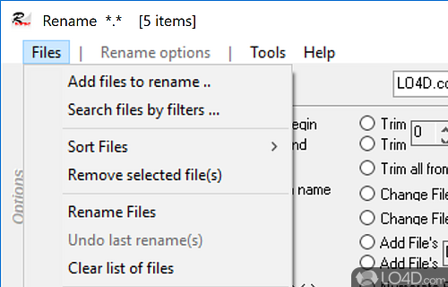 Easily set rules of renaming - Screenshot of File Renamer