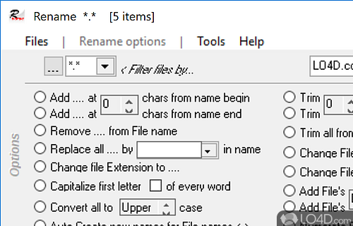 Rename multiple files at a time be thoroughly managing criteria like subtracting - Screenshot of File Renamer