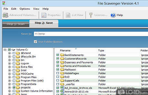 Screenshot of File Scavenger - Scan and recover multiple deleted files from hard disks and virtual images using the various filters provided by this utility