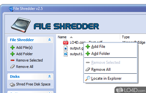 Simple looks - Screenshot of File Shredder