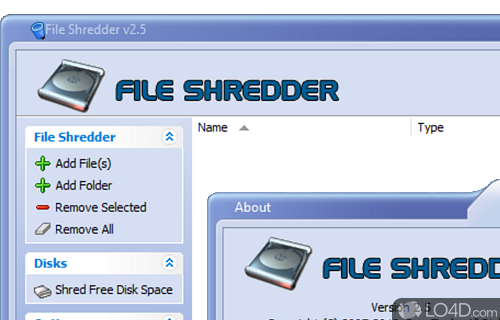 Deletion capabilities - Screenshot of File Shredder