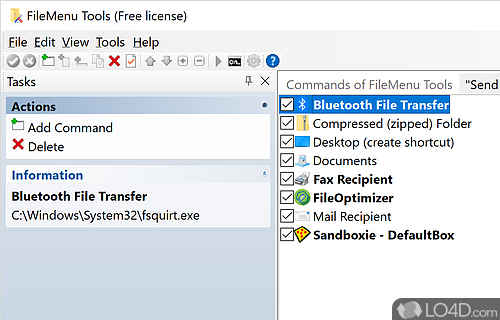 User interface - Screenshot of FileMenu Tools