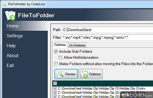 FileToFolder Screenshot