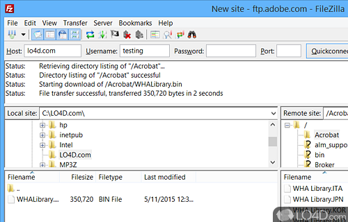 Free and powerful FTP client - Screenshot of FileZilla