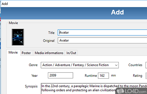 Add movies in database - Screenshot of Filmotech