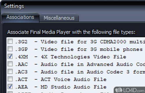 Avi, mov, m4v, mp4 - Screenshot of Final Media Player