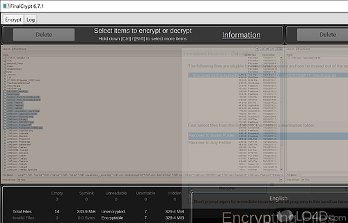 Useful encryption utility that relies on cipher files - Screenshot of FinalCrypt