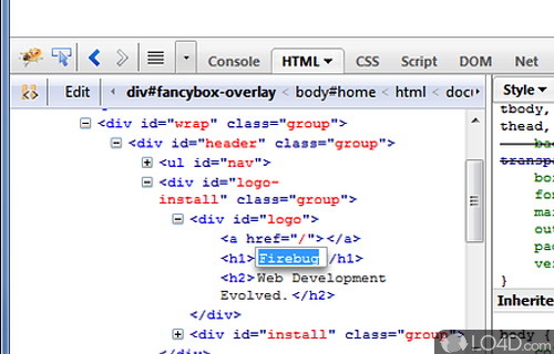Screenshot of FireBug - Web debugging made easy in Firefox