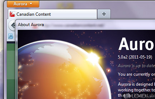 Screenshot of Firefox Beta - User interface