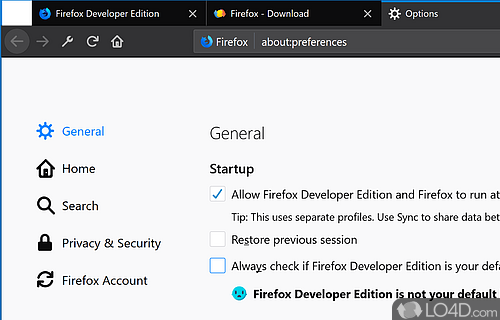 Firefox Developer Edition screenshot