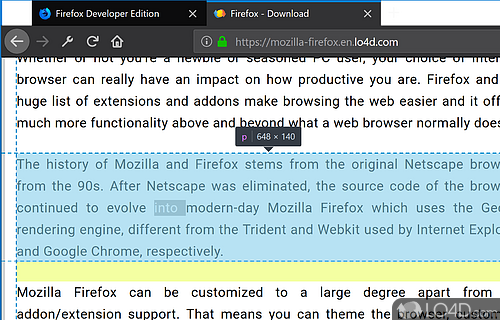 Making life better for web developers, one of the top priorities of this new version of Firefox - Screenshot of Firefox Developer Edition