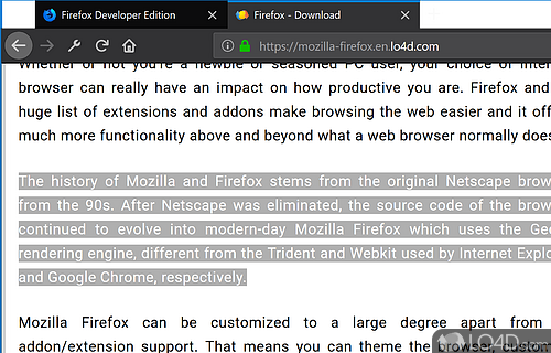 Firefox Developer Edition Screenshot