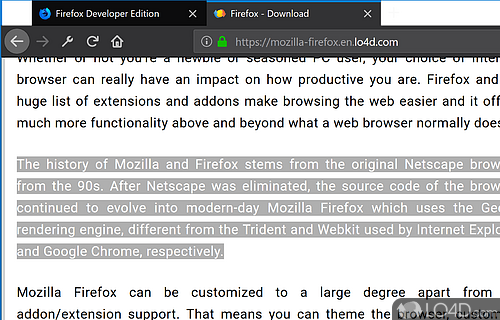 Refreshed looks thanks to a new user interface called Photon - Screenshot of Firefox Developer Edition