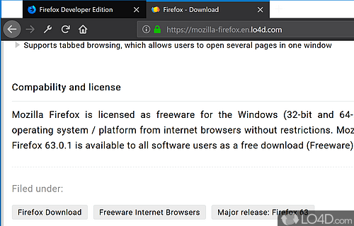 Get the latest features, fast performance, and the development tools - Screenshot of Firefox Developer Edition