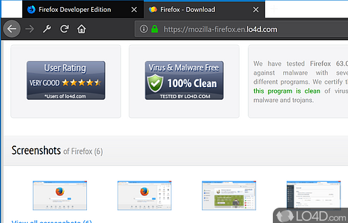 Firefox Quantum - Screenshot of Firefox Developer Edition