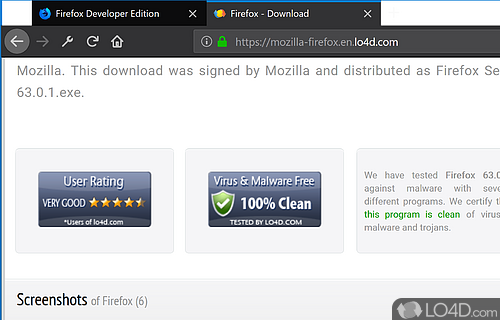 Firefox - Screenshot of Firefox Developer Edition