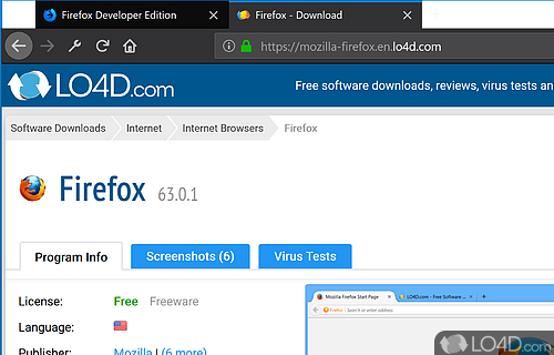 Firefox Developer Edition Screenshot