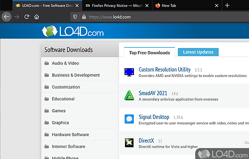 Latest official version of Firefox that comes with support for both Windows - Screenshot of Firefox ESR